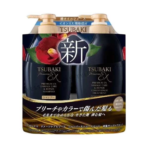 Tsubaki Premium EX Damage Care & Repair Shampoo & Conditioner Set 400Ml*2