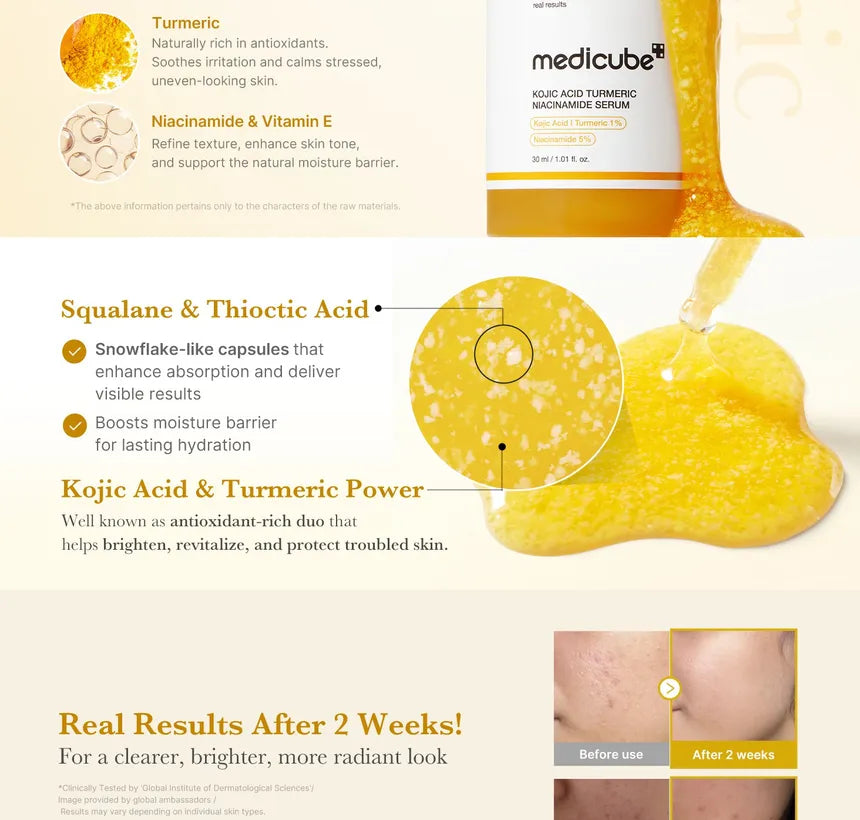 Medicube Kojic Acid Turmeric Niacinamide Serum 30Ml